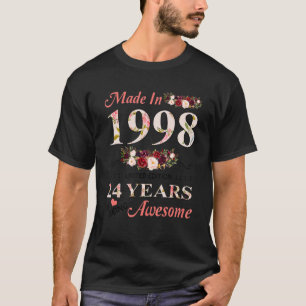 T-shirt Fait En 1998 24 Ans D'Être Un Anniversaire Magnifi