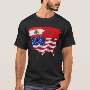 T-shirt Fait En Amérique Avec Présence Libanaise Et Maroca