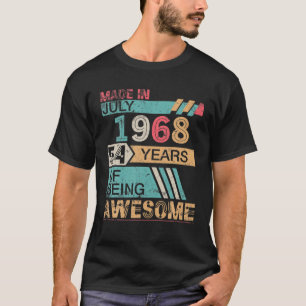T-shirt Fait En Juillet 1968 Joyeux Anniversaire 54 Ans D'