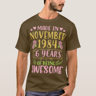 T-shirt Fait En Novembre 1984 Joyeux Anniversaire 36 Ans D