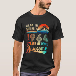 T-shirt Fait En Septembre 1964 57 Ans D'Être Étonnant V