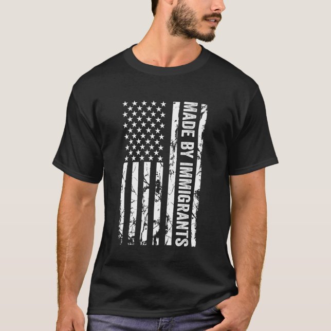 T-shirt Fait par des immigrants Fier immigrant Pro immigra (Devant)