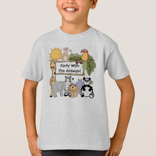T-shirt fait sur commande d'animaux de zoo (Devant)