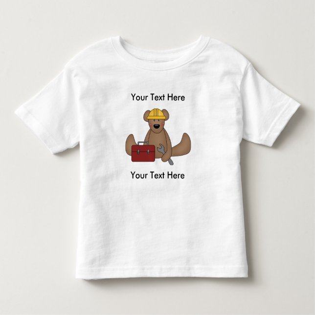 T-shirt fait sur commande de construction d'ours (Devant)