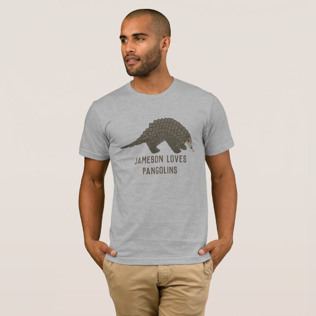 T-shirt fait sur commande de graphique de Pangolin (Devant entier)