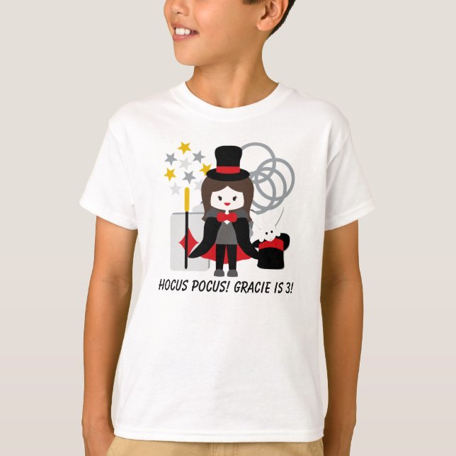 T-shirt fait sur commande de magie d'abracadabra (Devant)