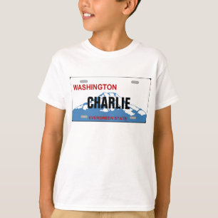 T-shirt fait sur commande de plaque minéralogique