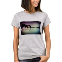 T-shirt fait sur commande de réflexion de l'eau de