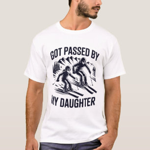T-shirt Fait Tomber Par Ma Fille En Skiant, Skieurs Papa R