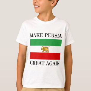 T-shirt Faites à Perse grand encore - Shah du drapeau de