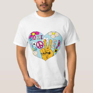 T-shirt Faites au ~ 60s de guerre d'amour pas le signe de