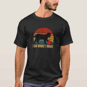 T-shirt Faites ce que je veux Chat noir Coupe Rouge