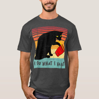 T-shirt Faites Ce Que Je Veux Chat Noir Vintage Mon Amour 
