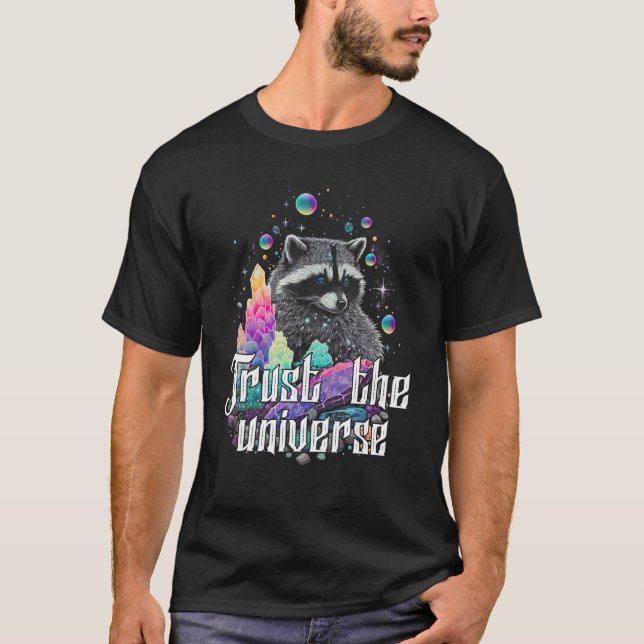 T-shirt Faites Confiance À L'Univers Esoteric Racoon Pet C (Devant)