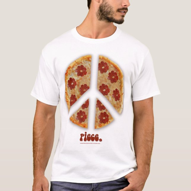 T-shirt "faites de pizza pas guerre" (Devant)