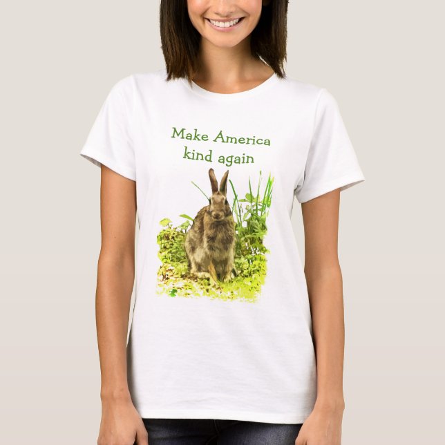 T-shirt Faites la chemise de lapin de sorte de l'Amérique (Devant)