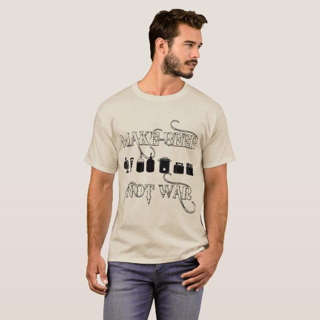 T-shirt Faites la guerre de bière PAS (Devant entier)