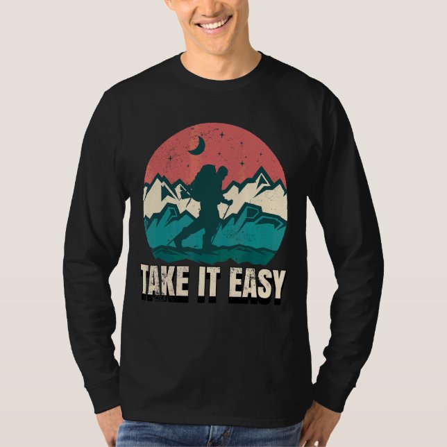 T-shirt Faites-Le Facile En Tant Que Randonnée Et Escalade (Devant)