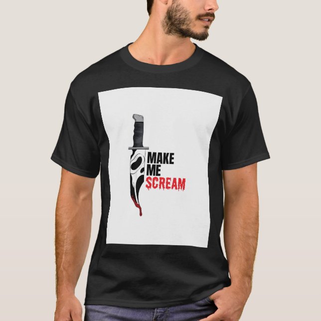 T-shirt Faites-moi crier - Couteau Ghostface (Devant)