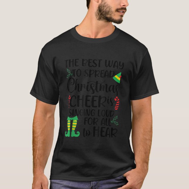 T-shirt Faites passer la fête de Noël en chantant fort pou (Devant)