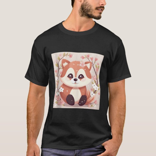 T-shirt Faites Statet Avec Notre Panda Rouge Jouant Et Élé (Devant)