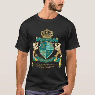 T-shirt Faites votre propre armoiries Turquoise Emblème d'