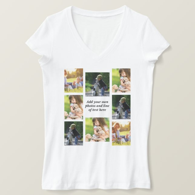 T-shirt Faites votre propre collage photo et texte (Design devant)