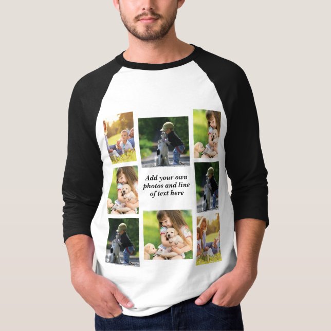 T-shirt Faites votre propre collage photo et texte (Devant)