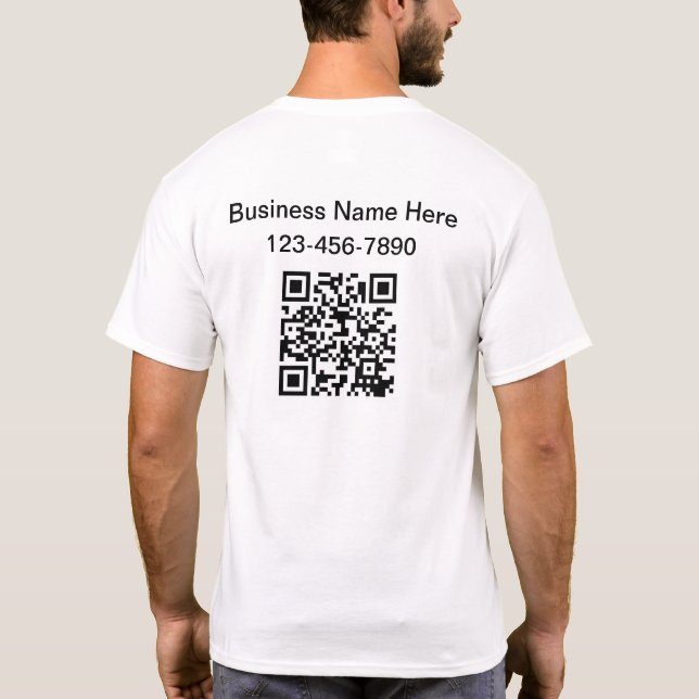 T-shirt Faites votre propre entreprise QR Code de travail  (Dos)