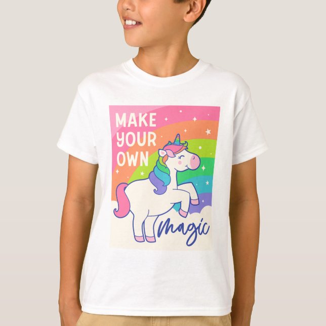 T-shirt Faites votre propre magie | Cute Unicorn (Devant)