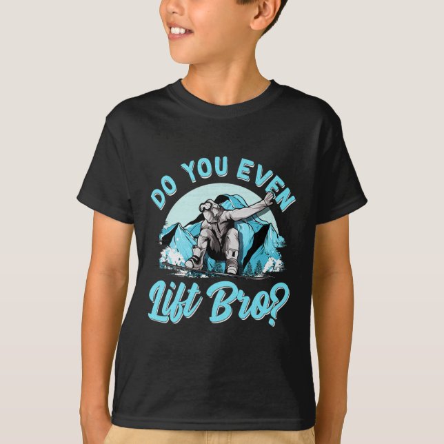 T-shirt Faites-Vous Même Ascenseur Bro Ski Lift Snowboarde (Devant)