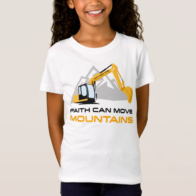 T-Shirt Faith Can Move Mountains - Enfants et Adultes chré (Devant)