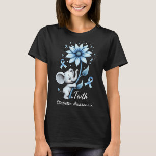 T-shirt Faith Cute Elephants Tournesol Diabète Sensibilisa