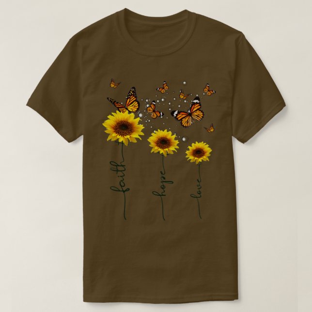 T-shirt Faith espérance amour papillon (Design devant)