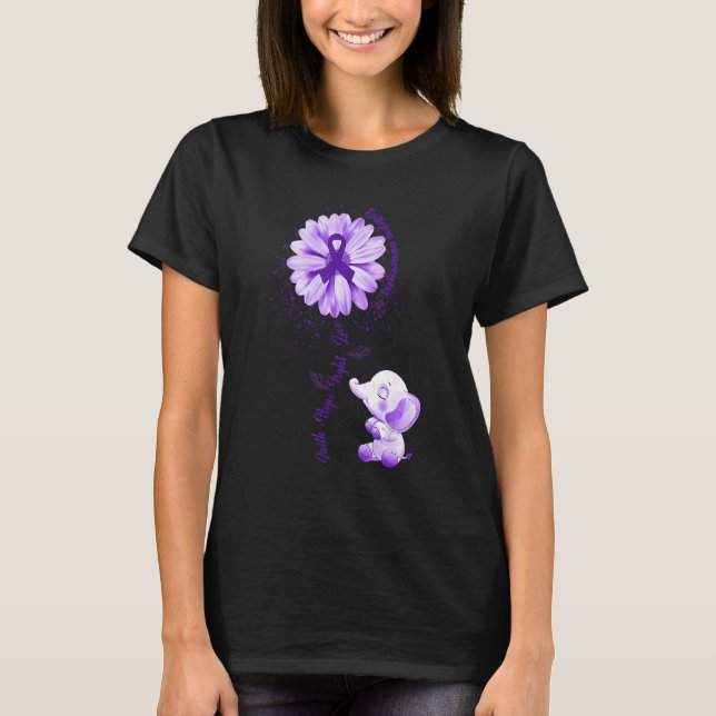 T-shirt Faith Hope Fight Love Elephant Epilepsy Awareness  (Devant)