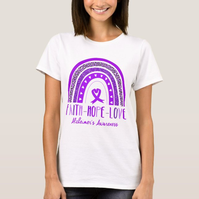 T-shirt Faith Hope Love Alzheimer's Awareness (Devant)
