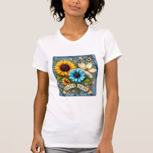 T-shirt Faith, Hope & Love - American Fleur sauvage Editio