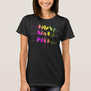 T-shirt Faith Hope Love ASL American Sign Language Cadeau