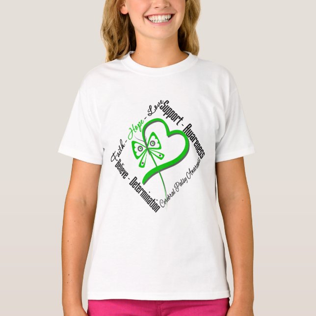 T-shirt Faith Hope Love Butterfly - Cérébral Palsy (Devant)