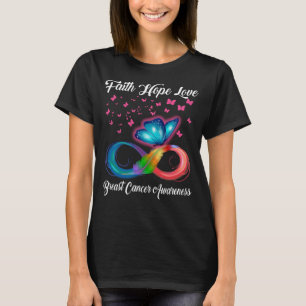 T-shirt Faith Hope Love Cancer du sein Sensibilisation