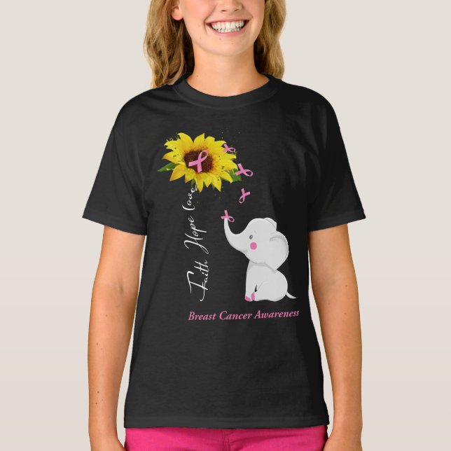 T-shirt Faith Hope Love Cancer du sein Sensibilisation (Devant)