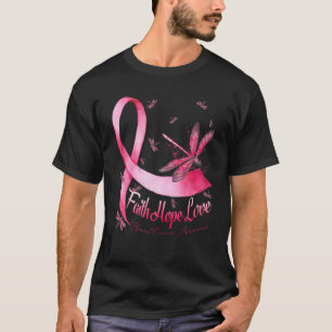 T-shirt Faith Hope Love Cancer du sein Sensibilisation lib