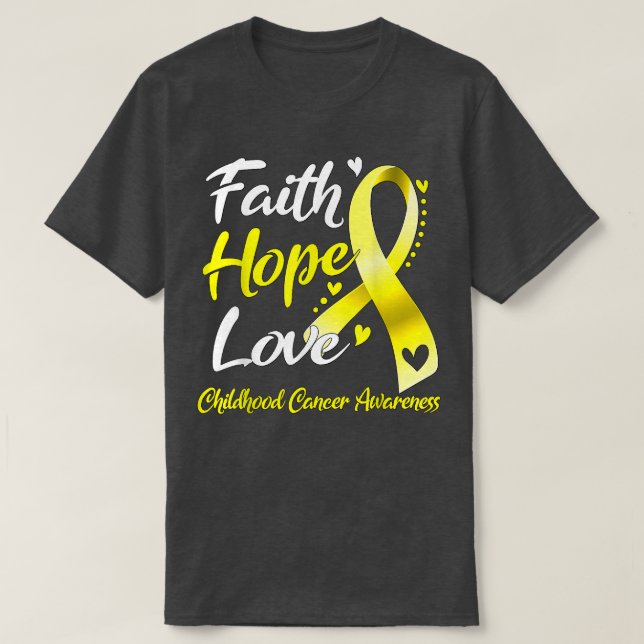 T-shirt Faith Hope Love Childhood Cancer Awareness 1643 (Design devant)