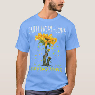 T-shirt Faith Hope Love Chilhood Cancer Awareness Sunflow