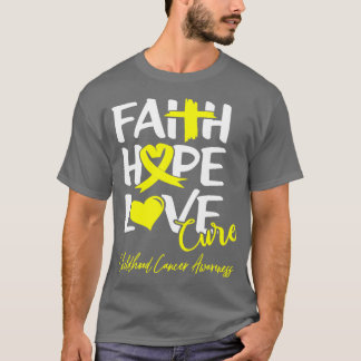 T-shirt Faith Hope Love Cure Childhood Cancer Awareness