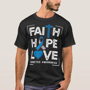 T-shirt Faith Hope Love Diabète Sensibilisation