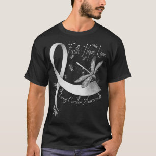 T-shirt Faith Hope Love Dragonfly Cancer Sensibilisation