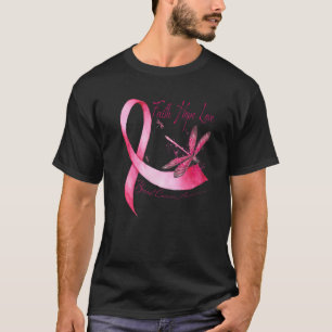 T-shirt Faith Hope Love Dragonfly Pink Ribbon Breast Cance