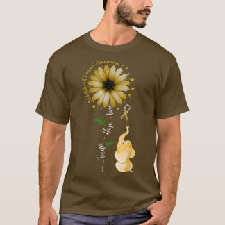 T-shirt Faith Hope Love Enfance Cancer Awareness Gold Ri