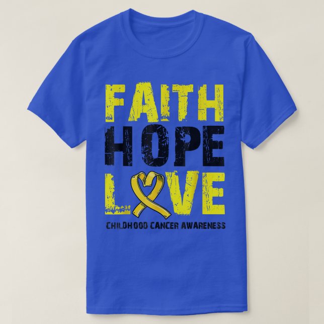 T-shirt Faith Hope Love Enfance Cancer Awareness Gold Ri (Design devant)